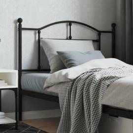 Tăblie de pat metalică, negru, 107 cm