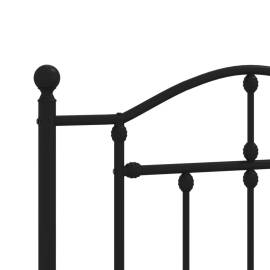 Tăblie de pat metalică, negru, 107 cm, 5 image