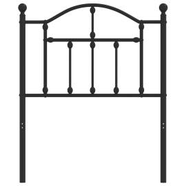 Tăblie de pat metalică, negru, 75 cm, 3 image