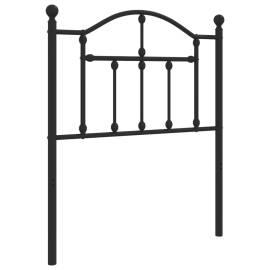 Tăblie de pat metalică, negru, 75 cm, 2 image
