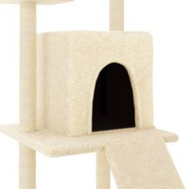 Ansamblu de pisici cu stâlpi din funie de sisal, crem, 110 cm, 6 image