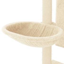 Ansamblu de pisici cu stâlpi din funie de sisal, crem, 130,5 cm, 7 image