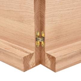 Blat masă, maro, 180x50x6 cm, lemn stejar tratat contur natural, 3 image
