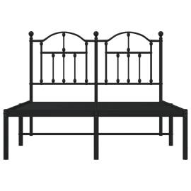 Cadru de pat metalic cu tăblie, negru, 120x190 cm, 5 image