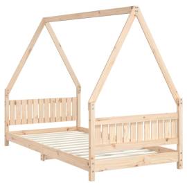 Cadru de pat pentru copii, 90x190 cm, lemn masiv de pin, 3 image