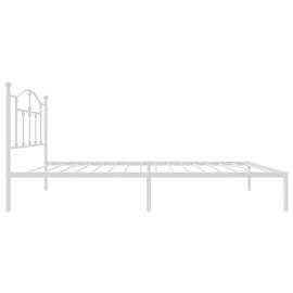 Cadru pat metalic cu tăblie, alb, 90x200 cm, 6 image