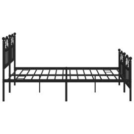 Cadru pat metalic cu tăblii de cap/picioare, negru, 183x213 cm, 6 image