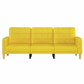 Canapea cu 3 locuri, galben deschis, 180 cm, material textil, 3 image