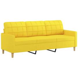 Canapea cu 3 locuri, galben deschis, 180 cm, material textil, 2 image