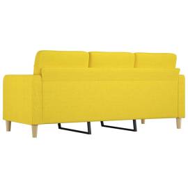 Canapea cu 3 locuri, galben deschis, 180 cm, material textil, 5 image