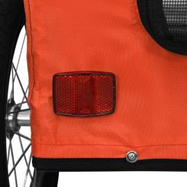Remorcă de bicicletă câini, portocaliu, textil oxford și fier, 10 image