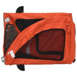 Remorcă de bicicletă câini, portocaliu, textil oxford și fier, 9 image