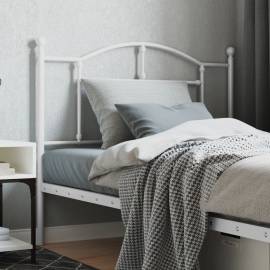 Tăblie de pat metalică, alb, 107 cm