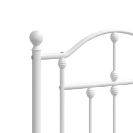 Tăblie de pat metalică, alb, 160 cm, 5 image