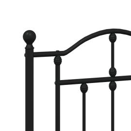 Tăblie de pat metalică, negru, 135 cm, 5 image