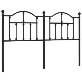 Tăblie de pat metalică, negru, 135 cm, 2 image