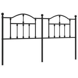 Tăblie de pat metalică, negru, 180 cm, 2 image