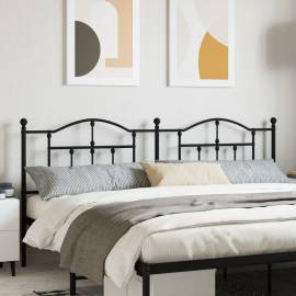 Tăblie de pat metalică, negru, 200 cm