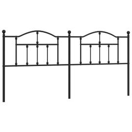 Tăblie de pat metalică, negru, 200 cm, 2 image