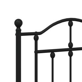 Tăblie de pat metalică, negru, 200 cm, 5 image