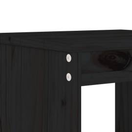 Taburete de bar, 2 buc., negru, 40x36x75 cm, lemn masiv de pin, 7 image