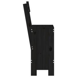 Taburete de bar, 2 buc., negru, 40x48,5x115,5 cm lemn masiv pin, 5 image