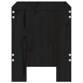Taburete de grădină, 2 buc., negru, 40x36x45 cm, lemn masiv pin, 5 image