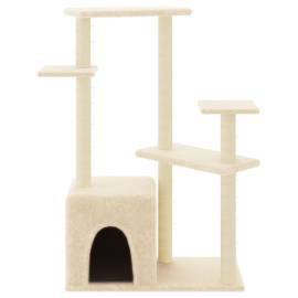 Ansamblu de pisici cu stâlpi din funie de sisal, crem, 107,5 cm, 3 image