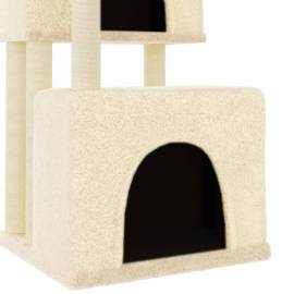 Ansamblu de pisici cu stâlpi din funie de sisal, crem, 122 cm, 6 image