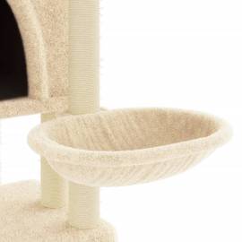 Ansamblu de pisici cu stâlpi din funie de sisal, crem, 180 cm, 7 image