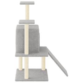 Ansamblu pisici, stâlpi din funie sisal, gri deschis, 110 cm, 4 image