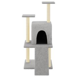 Ansamblu pisici, stâlpi din funie sisal, gri deschis, 110 cm, 3 image