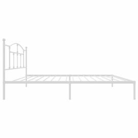 Cadru de pat din metal cu tăblie, alb, 107x203 cm, 6 image