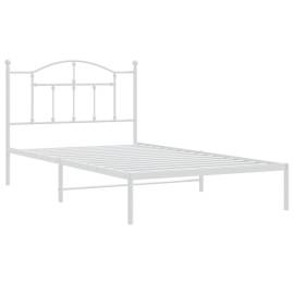 Cadru de pat din metal cu tăblie, alb, 107x203 cm, 4 image