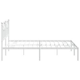 Cadru de pat metalic cu tăblie, alb, 183x213 cm, 6 image