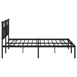 Cadru de pat metalic cu tăblie, negru, 180x200 cm, 6 image