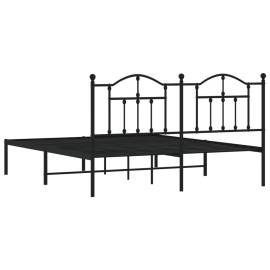 Cadru de pat metalic cu tăblie, negru, 180x200 cm, 7 image