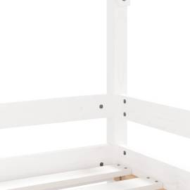 Cadru de pat pentru copii, alb, 90x190 cm, lemn masiv de pin, 7 image