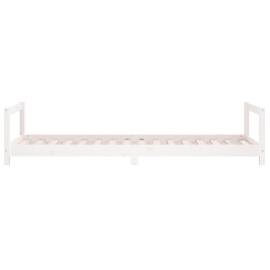 Cadru de pat pentru copii, alb, 90x200 cm, lemn masiv de pin, 5 image