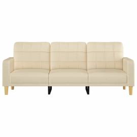 Canapea cu 3 locuri, crem, 180 cm, material textil, 3 image