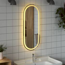 Oglindă de baie cu led, 90x40 cm, ovală, 3 image