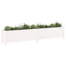 Strat înălțat de grădină, alb, 199,5x40x39 cm, lemn masiv pin, 3 image