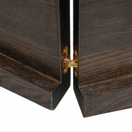 Blat masă, 200x60x4 cm, gri, lemn stejar tratat contur organic, 3 image