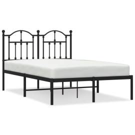 Cadru de pat metalic cu tăblie, negru, 120x200 cm, 2 image