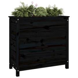 Jardinieră de grădină, negru, 82,5x40x78 cm, lemn masiv de pin, 3 image