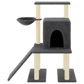 Ansamblu de pisici, stâlpi din funie sisal, gri închis, 96,5 cm, 3 image