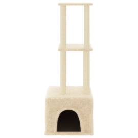 Ansamblu de pisici cu stâlpi din funie de sisal, crem, 133,5 cm, 3 image
