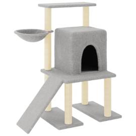 Ansamblu pisici, stâlpi din funie sisal, gri deschis, 96,5 cm, 2 image
