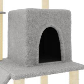 Ansamblu pisici, stâlpi din funie sisal, gri deschis, 96,5 cm, 6 image