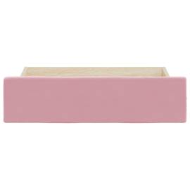 Sertare de pat 2 buc, roz, lemn prelucrat și catifea, 4 image